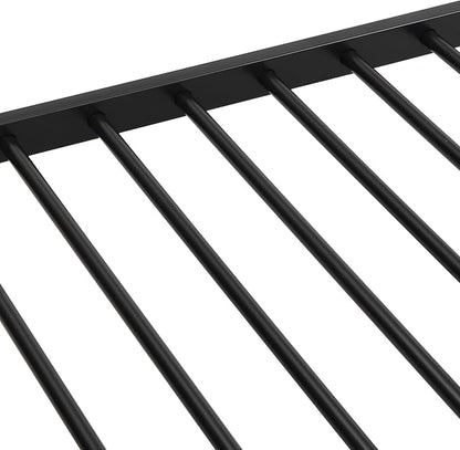 EMKK Metal Bunk Bed Full Over Full Bunkbeds,Full Size Bunk Bed with Safety Guardrail & Ladders,Space-Saving Design for Dorm,Guest Room,Heavy Duty Metal Slats, Noise Free,No Box Spring Needed,Black