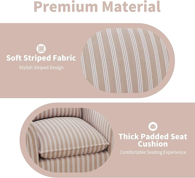INZOY Swivel Accent Chair Set of 2, Upholstered Square Chair with Thick Padded Backrest Cushion, Swivel Reading Chair for Living Room Bedroom Small Spaces, Brown