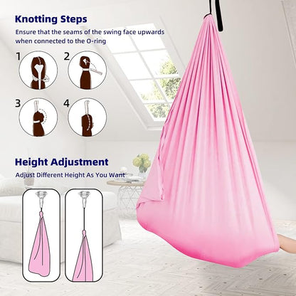 Sensory Swing Chairs for Kids, Indoor & Outdoor Hanging Therapy Cuddle Hammock Swing Seats for Child Teens with Autism, ADHD, Aspergers, Sensory Integration