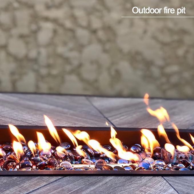 10 Pound 1/2 Inch Crushed Fire Glass for Natural or Propane Fire Pit Fireplace and Landscaping, 10 Pounds Black