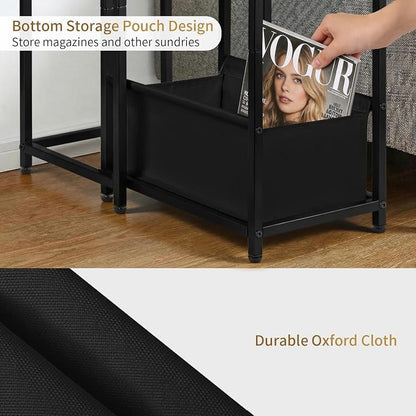 Nesting Nesting End Tables Set of 2, Stacking Side Table with Fabric Storage Basket, Small Nightstand for Small Space, Living Room, Bedroom