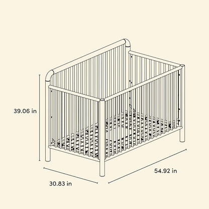 Storkcraft Porto 5-in-1 Convertible Crib with Toddler Guardrail – GREENGUARD Gold Certified, Toddler Bed Conversion Kit Included, 100% Solid Wood, Fits Standard Baby Crib Mattress (Hazelnut)