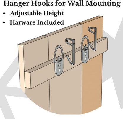 Barn Walls Retro Mix Headboard King Size, Hanger Style, Handcrafted. Mounts on Wall. Easy Installation