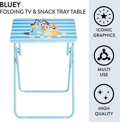 Bluey Folding Tray Table,Portable Snack & Laptop Table, Compact Space-Saving Design for Kids & Teens, Lightweight Indoor Table for Bedroom, Dorm, or Playroom