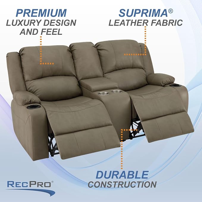 RecPro Charles 70" Powered Double RV Wall Hugger Reclining Sofa | Loveseat | RV Furniture (Putty)