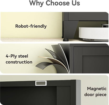 67" Tall Narrow Storage Cabinet with Reversible Doors and Adjustable Shelves,11.8" Deep By 15.7" Wide Metal Slim Cabinet for Bathroom Kitchen Garage Small Spaces,Black,1 Pc