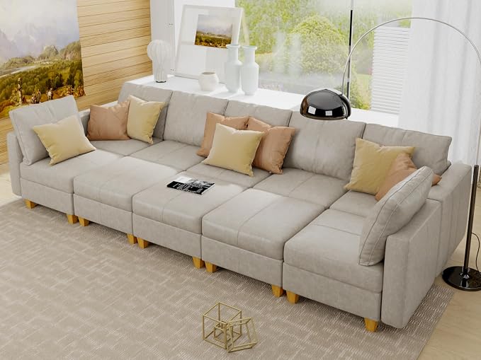 EASE MOOSE Faux Leather Sectional Modular Sofa， Modular Couch with Storage Sleeper Modular Sectional Sofa Couch Bed