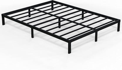 EMODA 10 Inch California King Bed Frames Heavy Duty Metal Cal King Platform with Steel Slats Support, No Box Spring Needed, Noise Free, Black