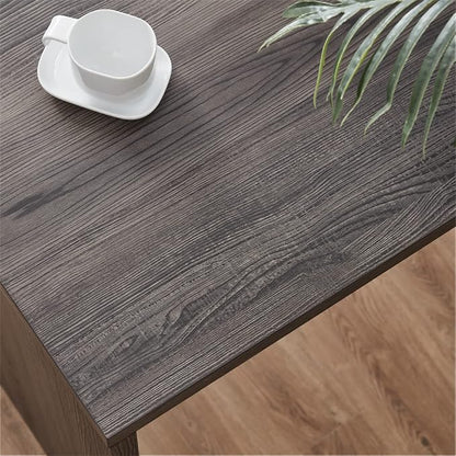 HSH Dark Grey L Shaped Computer Corner Desk with 3 Storage Drawers 55 inch | Reversible Home Office Corner Desk with 2 Open Side Shelves Modern Wood Executive L Desks for Bedroom,Study Workstation