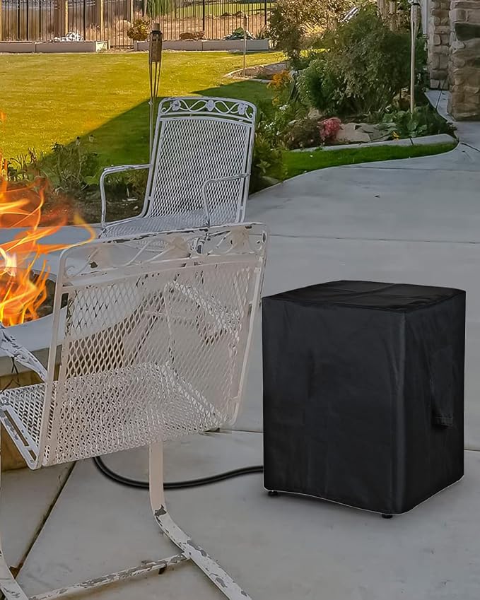 SheeChung Cover for Propane Tank Cover Table 17"x17"x20",Fit for 20 lbs Gas Tank Holder Storage Box,Waterproof Heavy Duty 600D Outdoor Wicker Side Table/Storage Box Covers for Gas Fire Pit Grill