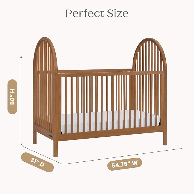 Delta Children Cannon 4-in-1 Convertible Crib - Converts from Baby Crib to Toddler Bed, Daybed and Sofa Bed, Fits Standard Full-Size Crib Mattress, Chestnut
