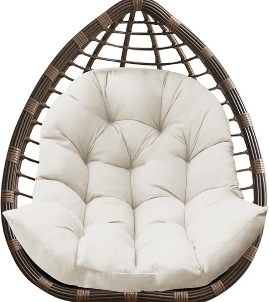 DANGHOOGY Egg Chair Cushion, Waterproof Outdoor Egg Replacement Cushions, Patio Chair Cushions for Outdoor Funiture, Thickened Hanging Chair Cushion, 35x47x7 Inches (Cream)