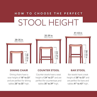 Linon Carson Blue Backless Counter Stool, Brown