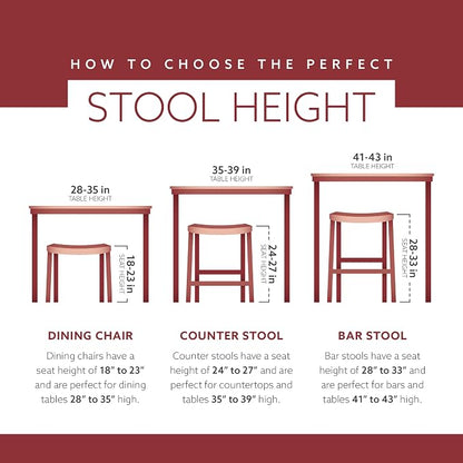 Linon Home Décor Kingston Backless Linon Claridge Stool, Counter Height, Brown Patch Counter, 12.75"D x 18.25"W x 26.75"H