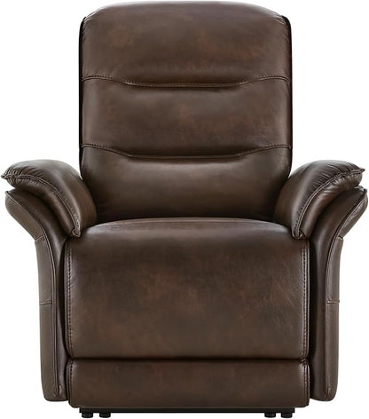 KISLOT Power Recliner Chair with Adjustable Headrest and Footrest, Dual Motor Leather Reclining Chair with USB/Type-C Charging, Zero Gravity Modern Electric Recliner for Adults Living Room Bedroom
