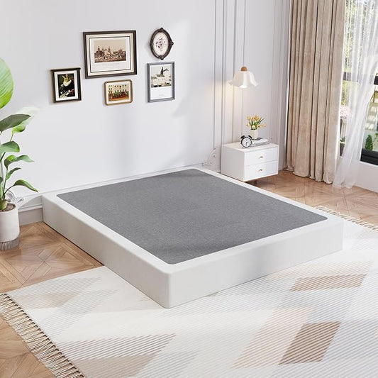 Awesofurni Queen Box Spring, 8 Inch Box Spring for Queen Bed, 3000 lbs Heavy Duty Metal Frame Mattress Foundation with Fabric Cover, Easy Assembly-Noise Free