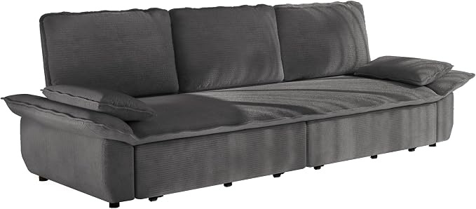 ERYE King Foldable Sleeper Sofa,Oversized 3-in-1 Convertible Pull Out Sleeper Sofabed W/Pillow Armrests,3 Seat Couch Space Saving Sleeper Sofa Bed for Living Room Bedroom