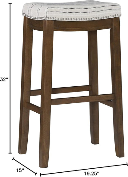 Linon Home Décor Linon 32.5" Backless Claridge Stool Rustic, Natural Bar
