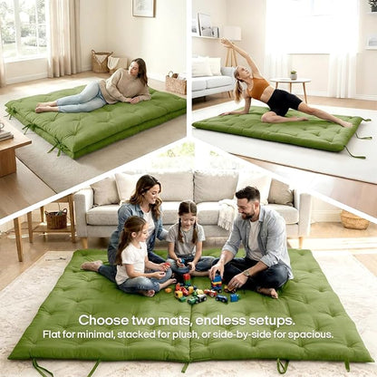 Syrinx Japanese Floor Futon Mattress Twin Size 75"x39", Thicken Foldable Lazy Floor Bed for Adults, Roll Up Lounger Tatami Sleeping Mat, Water Resistant Futon Tatami Mattresses for Home, Travel.