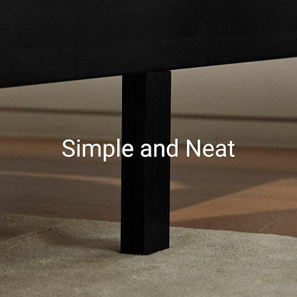 LIFEMENT Queen Bed Frame Classic Wood Platform, Noise Free, Under Bed Storage, No Box Spring Needed, Easy Assembly, Black
