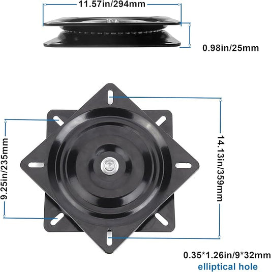 Heavy Duty Bar Stool Swivel Replacement for Recliner Chair & Bar Stool Square Swivel Furniture Replacement(Ball Bearing) (12 inch)