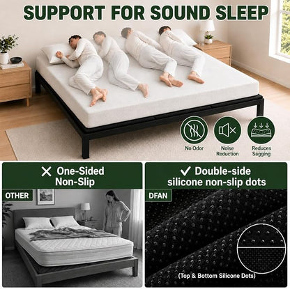 DFAN 38"×76" Bunkie Board Twin Size – Double Sided Non-Slip Breathable Bed Support, Anti-Sag Twin Bed Slats Support Under Mattress for Slatted Bed Frame Base, Metal Frames, Sofa Beds, Foldable Black