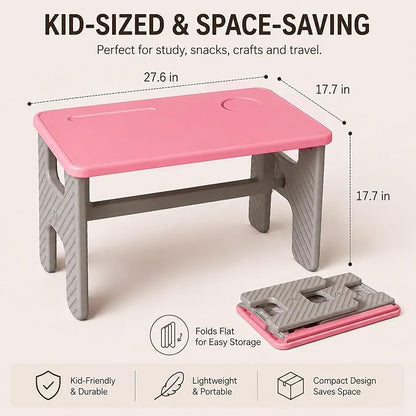 UNICOO Kids Folding Table, Toddler Activity Table for Study, Snack, Art Craft and Play, Portable Plastic Children's Table for Small Spaces, Home and Playroom