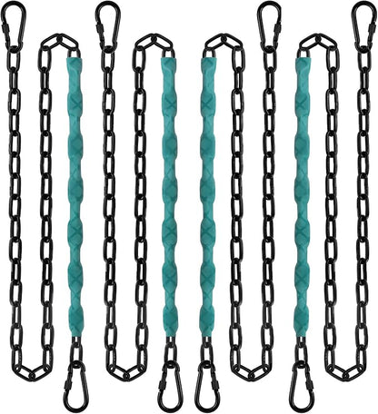 JACNITAD 64inch Hanging Swing Chair Chain (4)+ 8 Free Quick Links, 1000LB Load Bearing,Indoor and Outdoor Playground Swings, Hammocks, Sandbags Swing Chains（4 Pack）