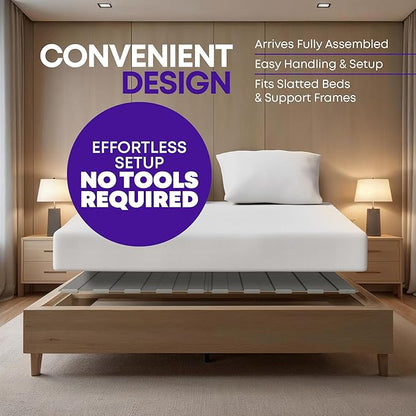 Greaton, Wooden King Bed Slats for Support Under Mattress with Cover – Replacement Wood Slats for King Size Bed Frame – Under Mattress Support Without Extra Height – 2.38-Inch Standard Width