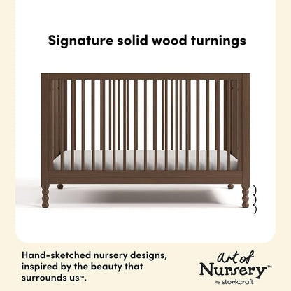 Storkcraft Rio 5-in-1 Convertible Crib and Toddler Guardrail – GREENGUARD Gold Certified, Toddler Bed Conversion Kit Included, Fits Baby Crib Mattress, Converts to Full Bed (Hazelnut)