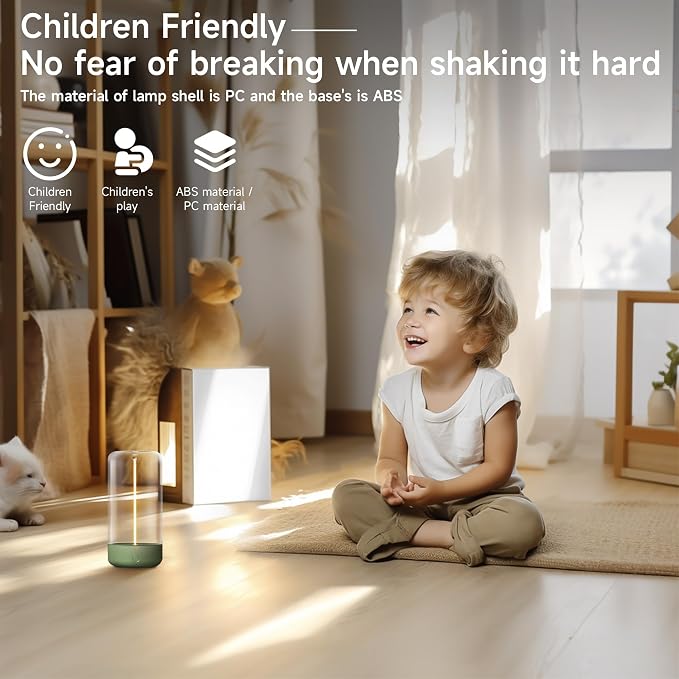 AUGE LIGHT Mini Minimalist Table Lamp Cordless Lamp Rechargeable Table Lamp Portable Nightstand Lamps Desk Lamps for Home Office Unique Ambient Light Mood Lighting for Desk Decor Beside (Olive Green)