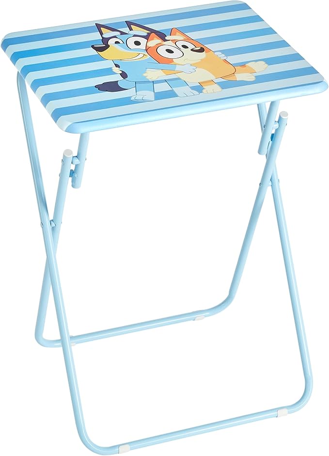 Bluey Folding Tray Table,Portable Snack & Laptop Table, Compact Space-Saving Design for Kids & Teens, Lightweight Indoor Table for Bedroom, Dorm, or Playroom