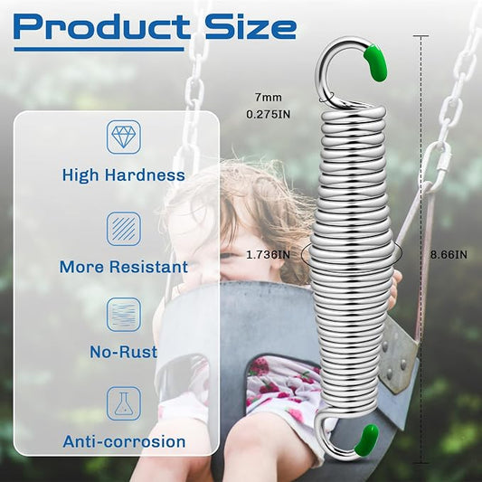 2 Pack Premium Porch Swing Springs,1300 LB Heavy Duty Springs, Rust Resistant Swing Springs, Spring for Swing Hammock Hanging Chair Spring for Hammock Spring,Porch Swings