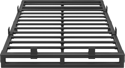 King Size Bed Frame, 6 Inch Metal Platform Bed Frames with Squeak Free U-Slot Design, 6 Non-Slip Guards, 3500lbs Heavy Duty Steel Slat Support, No Box Spring Needed, Under Bed Storage, Black
