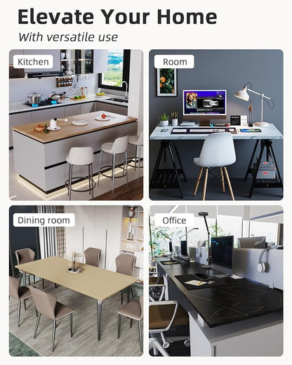 Universal 55 x 28 One-Piece Solid Wood Table Top, 1" Thick Desktop for Stand Up Height Adjustable Desk Frames, Home Office Tabletop, Countertop DIY, White