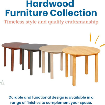 ECR4Kids 30in D Round Hardwood Table with 22in Legs, Kids Furniture, Grey Wash
