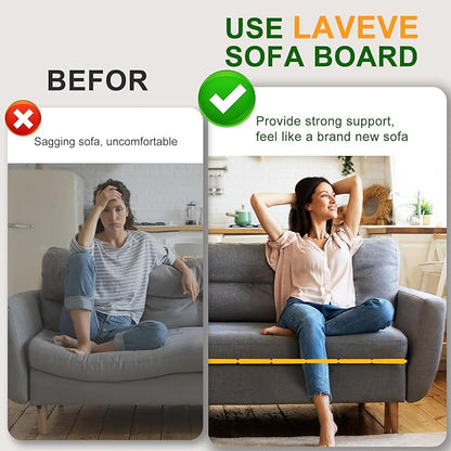 LAVEVE Heavy Duty Couch Cushion Support Board for Sagging Sofa, 21.5''x48'' & 21.5''x81'' Extra Thick Solid Wood Under Couch Insert with Anti-Slip Dots, Repair Sagging Spring Sofa Cushions