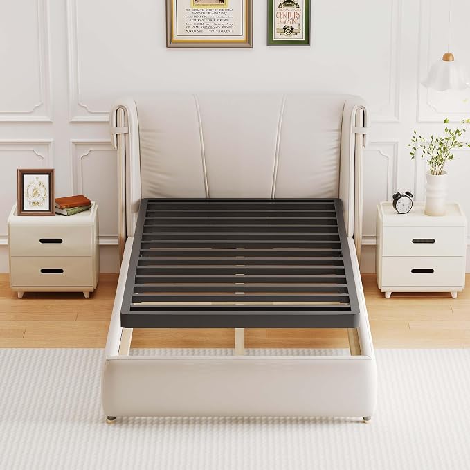 ROIL 2 Inch Twin Metal Box Spring Low Profile, Bunkie Board Bed Slat Replacement with Round Corners, 3500 lbs Capacity Heavy Duty Steel Slats, Easy Assembly, Noise Free