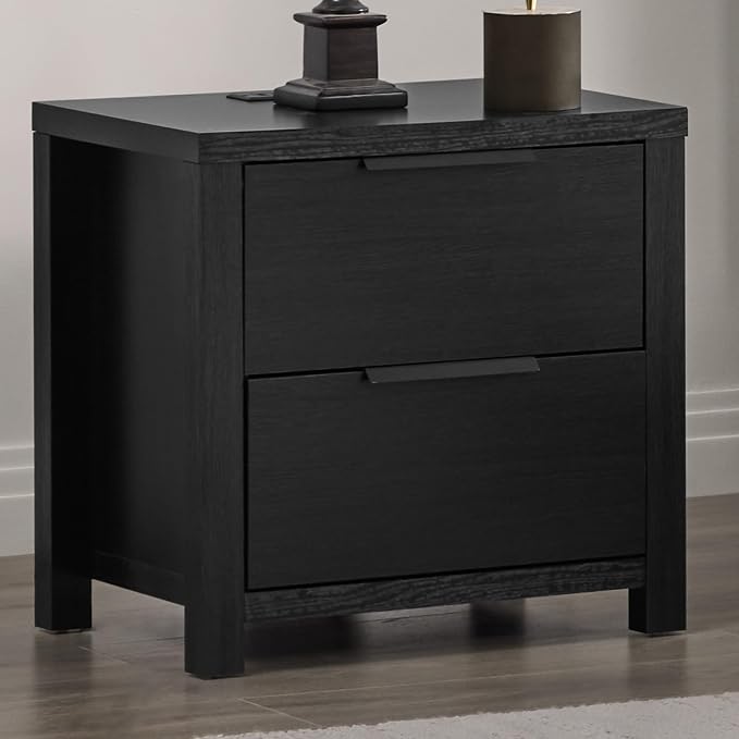 KISLOT 3 Pieces Bedroom Set, Full Size Wood Platform Bed Frame and 2 Nightstands, Storage Nightstand with Type-C Charging Port, Farmhouse Bedroom Furniture Set
