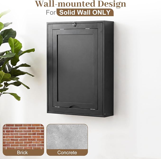 Tangkula Folding Wall Mounted Desk, Convertible Fold Out Floating Table with Storage Shelves, Space-Saving Drop Leaf Table, Murphy Desk for Craft, Study, Small Spaces, Home Office, Dorm, Black