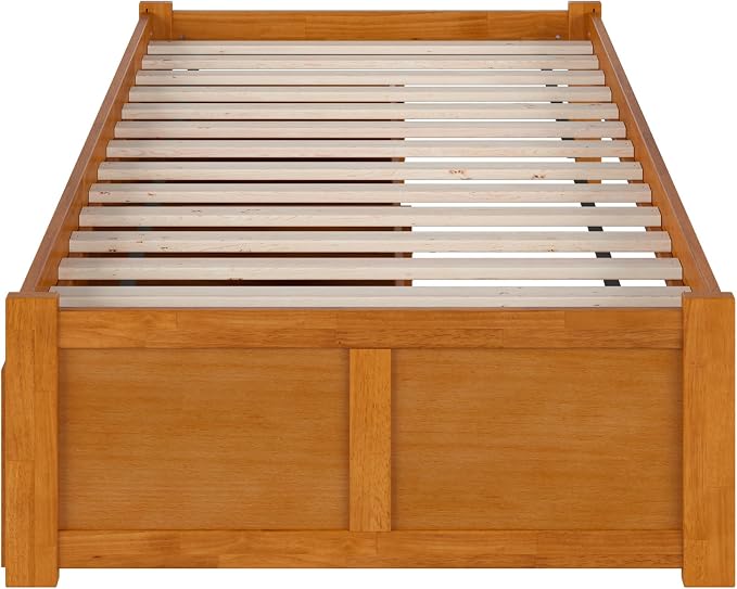 AFI, Concord Twin XL Platform Bed with Footboard & Storage Drawers, Light Toffee