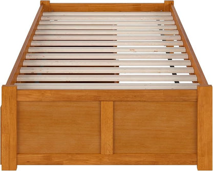 AFI, Concord Twin XL Platform Bed with Footboard & Storage Drawers, Light Toffee