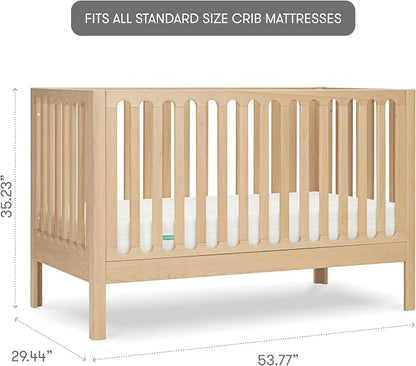 Newton Baby Galileo Standard Crib, Solid Beech Wood in Natural Color, 3-in-1 Convertible Crib with Toddler Bed Conversion Kit, Ultra-Safe Non-Toxic Finish