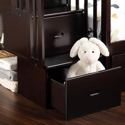 AFI, Westbrook Staircase Bunk Bed Twin Over Twin, Espresso