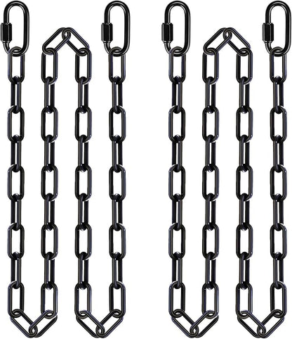 BeneLabel 2Pcs 85" Heavy Duty Swing Chain with Hooks 1000 LBs Capacity Hanging Chains Porch Swing Chains and Carabiners Black Chain for Hammock Chairs, Hanging Chair, Tree Swing, Punching Bags