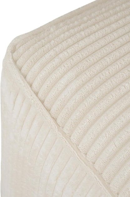 Christopher Knight Home Isa Square Ottoman Footstool, Corduroy Pouf Poufee Footrest Ottoman Large Seat, Modern Side Table for Living Room Bedroom Home Decor, Beige, 30"
