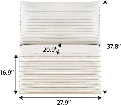 135" Corduroy Couch Sectional with Chaise, L Shape Boneless Cloud Couches for Living Room Bedroom, Modular Corner Couch, Fluffy Deep Seat Compression Sofa, Left Facing Chaise, No Assembly, White