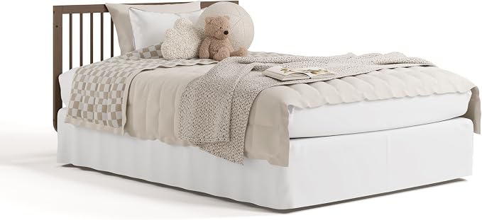 Storkcraft Santorini 5-in-1 Convertible Crib with Toddler Guardrail – GREENGUARD Gold Certified, Conversion Kit Included, 100% Solid Wood, Fits Standard Crib Mattress (Hazelnut)