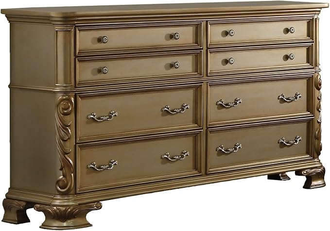 First of a Kind Miranda Gold King 5 Piece Bedroom Set