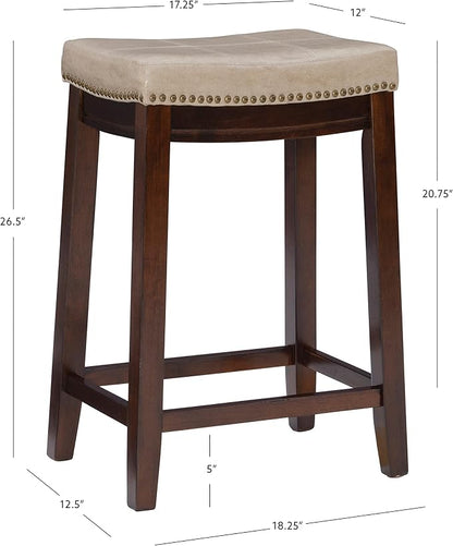 Linon Backless Counter Stool, Brown